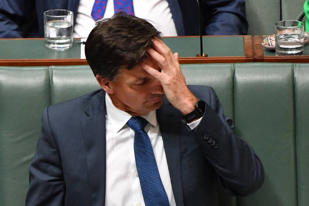 GRILLING: Hume MP Angus Taylor during Question Time on Wednesday. Photo: Mick Tsikas, AAP.