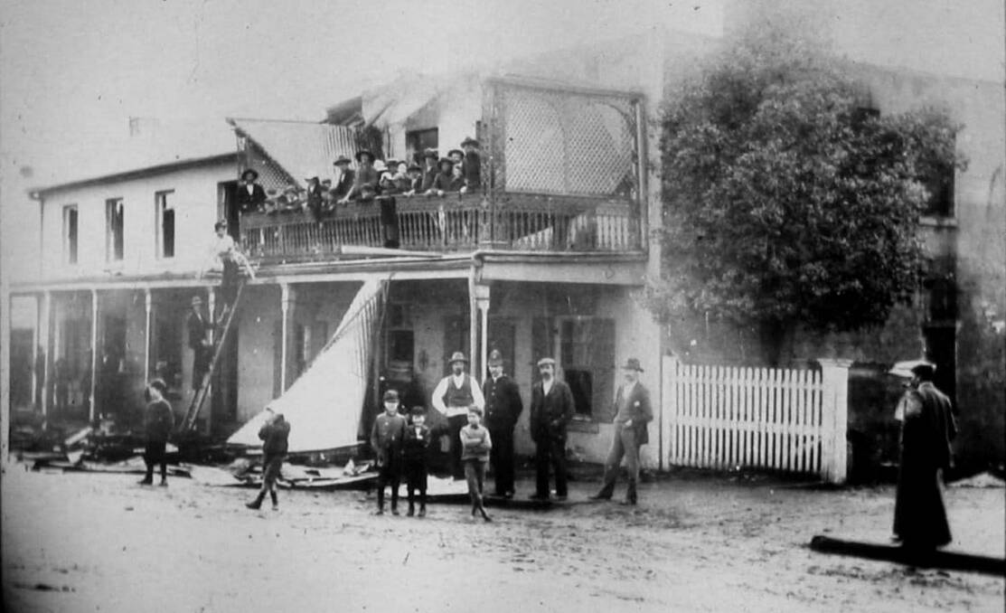 A large fire largely destroyed the Commercial Hotel in 1903 and the pub had to be rebuilt. Picture courtesy Yass Historical Society.