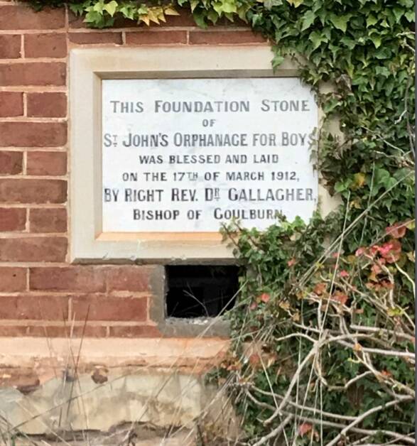 The foundation plaque at Saint John's must be retained, under a council order. Picture supplied.