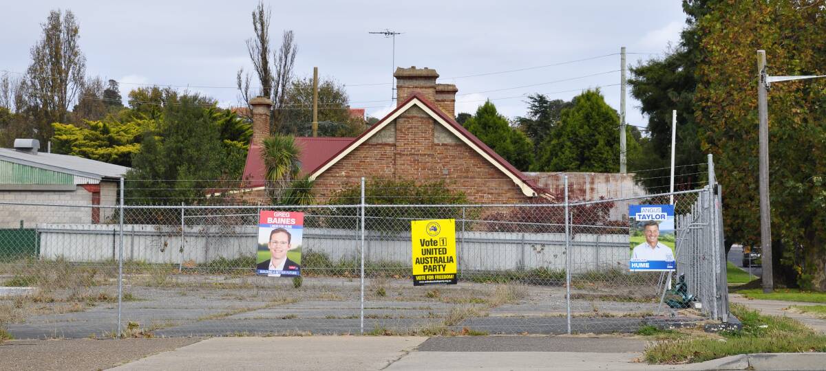 Less campaign signage has appeared at the Clinton/Bourke Street intersection in Goulburn since the council issued a directive.