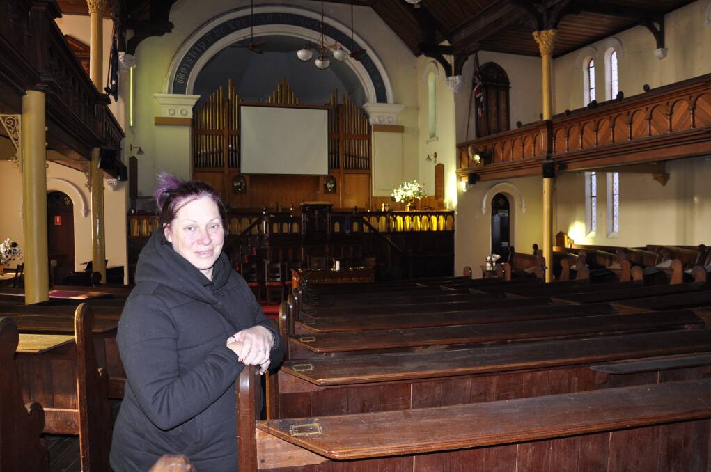 The Reverend Julie Lawton-Gallard is hoping the Uniting Church will soon be fit for occupation. Photo: Louise Thrower.