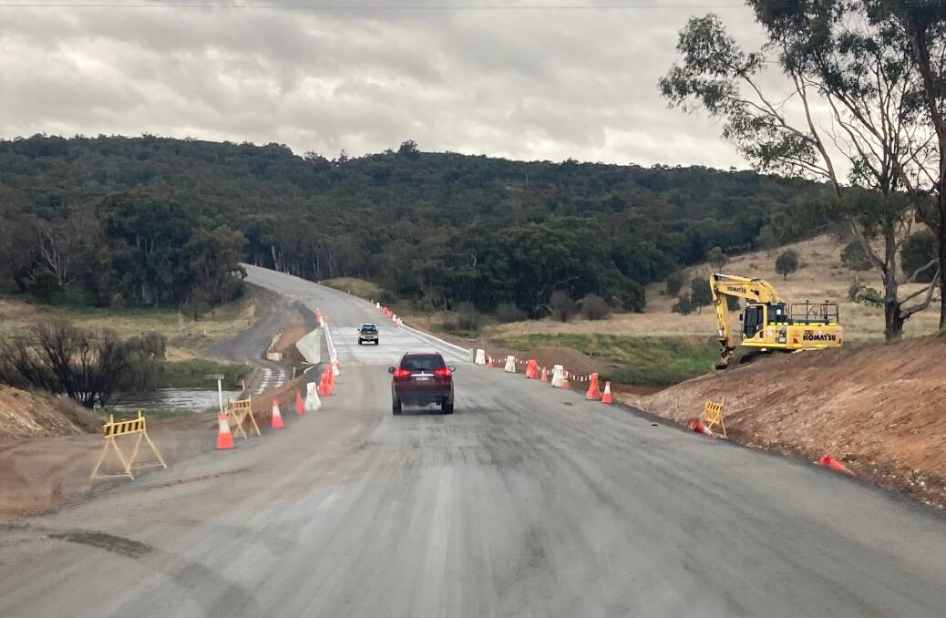 The finishing touches are being put on the new $4 million Towrang Bridge. Motorists were able to use it for the first time on Friday. Photo supplied.