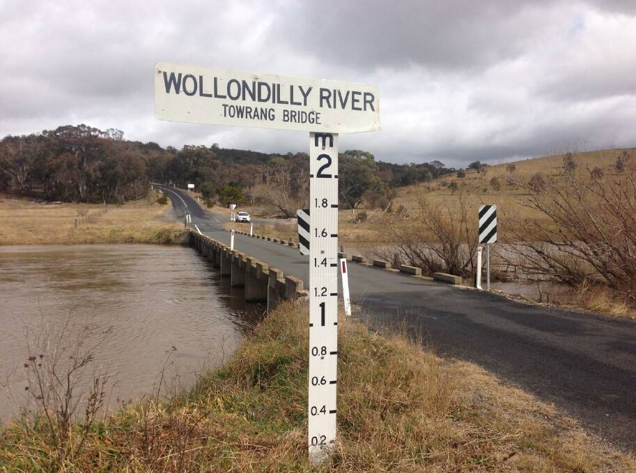 A somewhat calmer scene at the Towrang Bridge in 2014. Photo: Louise Thrower.