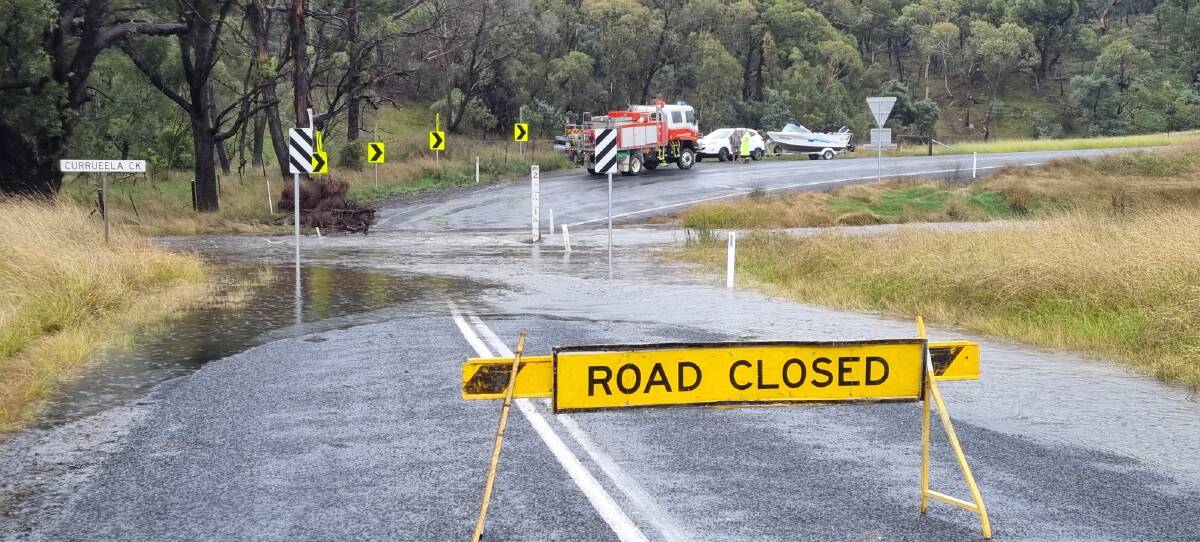 NO GO: Curraweela Creek on Oberon Road was just one of the roads that was closed in Upper Lachlan Shire due to recent flooding. Photo supplied.