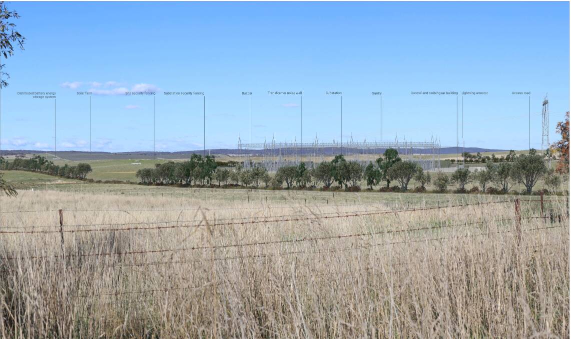 A photo montage of the proposed Gundary Solar Farm as viewed from Windellama Road. The image depicts vegetation screening. Residents have branded the images as 'misleading.' Picture by Cambium.
