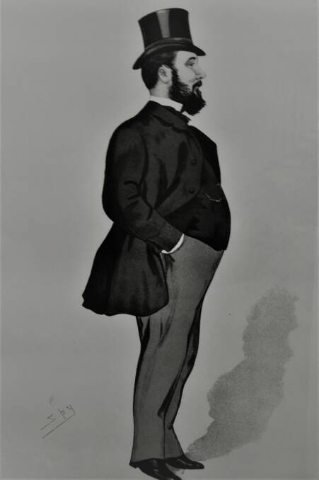 MAN OF TALENTS: A caricature of John Henniker Heaton by 'Spy' appeared in Vanity Fair Magazine in 1887. This sketch hangs in the Goulburn Post's office. 