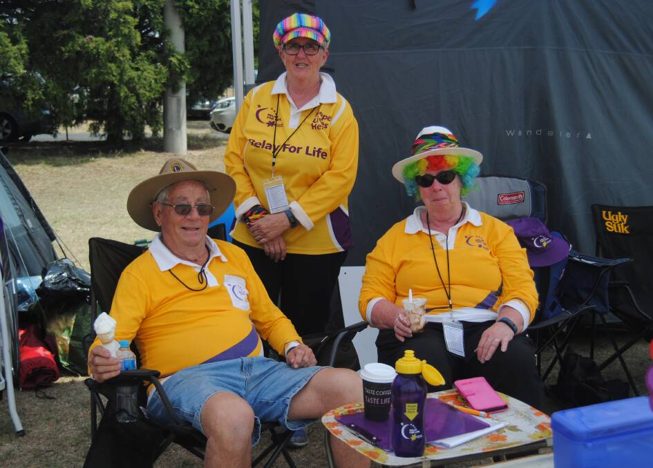 DIFFERENT TACK: Des Rowley, Julie Carey and Goulburn Relay for Life chairperson Rosemary Chapman took a break during last year's event. The 2020 Relay will be a very different due to COVID-19 considerations. Photo: Burney Wong.