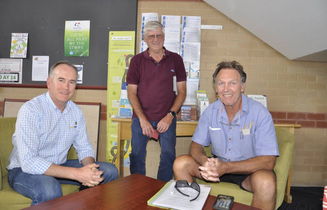 Rotary Club of Goulburn member Neil Penning (right) made his case at Tuesday's council meeting. He was accompanied by fellow member Justin Kell and president, Dick Kearins. Photo: Louise Thrower.