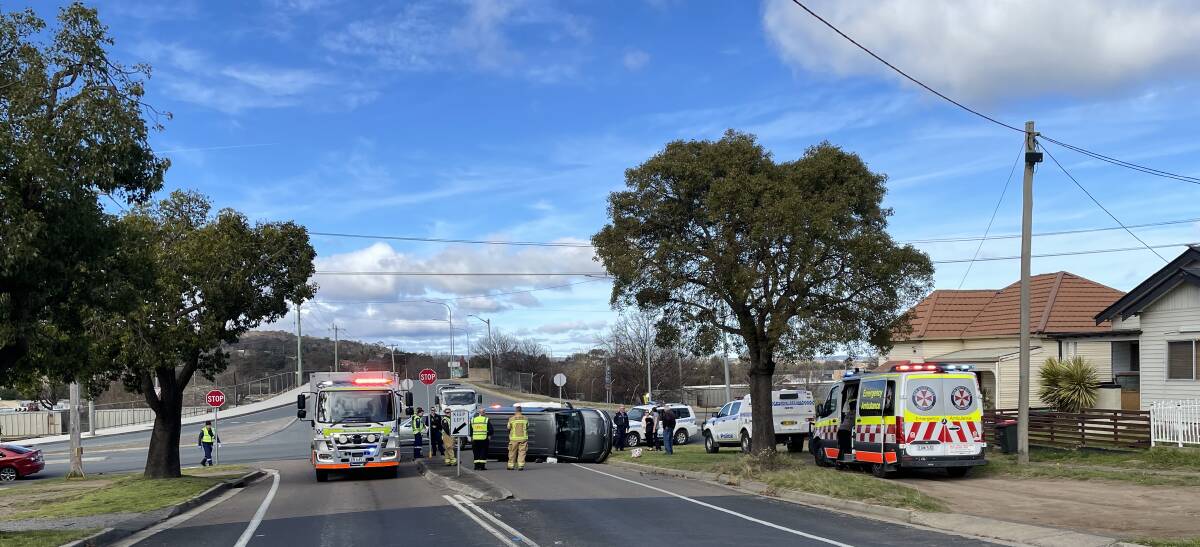 Emergency services attended a two-car collision at the Mundy and Sloane Street intersection on Thursday. Picture by Louise Thrower.