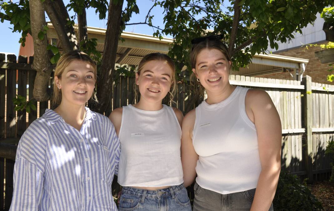 Ella Duncan, Eliza Kemp and Courtney Merryfull, all of Crookwell, received Goulburn Country Education Foundation scholarships on Friday. Picture by Louise Thrower.
