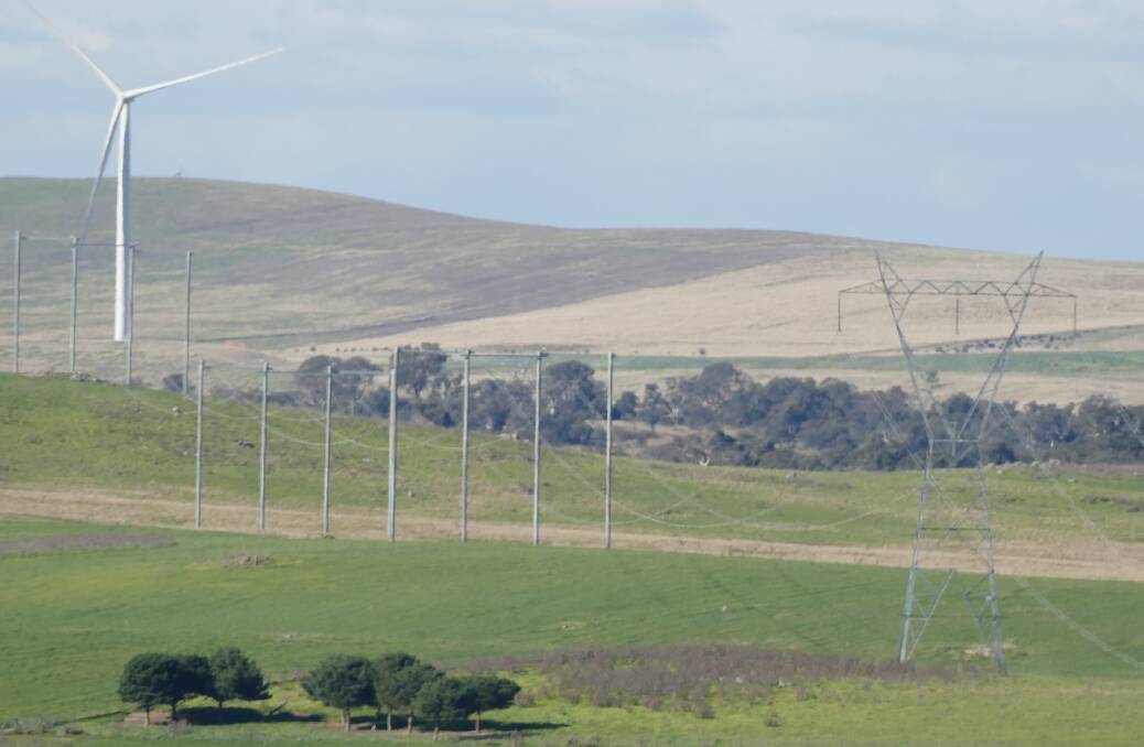 Transmission lines already stretch over rural properties near Crookwell. Picture supplied.
