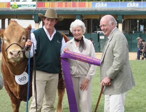 QUALITY: Carolyn and the late Bill Tooth won success at the Royal Queensland Show in 2010, one of their many triumphs. Photo: Supplied. 