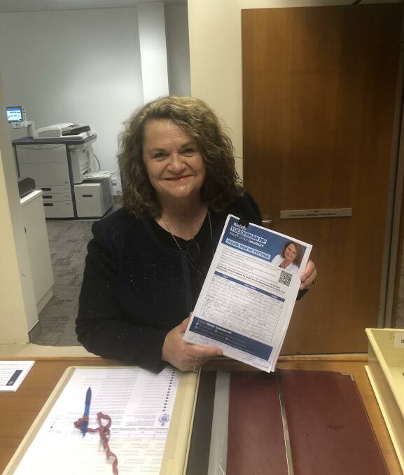 BACKING: Goulburn MP Wendy Tuckerman with the petition that gained 2167 signatures in support of an MRI machine. Photo supplied.
