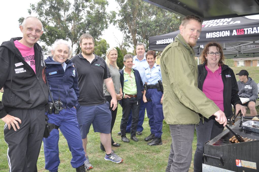 Agencies, including Anglicare, Headspace, police, Anglicare and Family and Community Services are advocating for youth hub in Goulburn. They were pictured in the lead-up to the Youth week event in April at Leggett Park. Ms Muddiman is at right. Photo: Louise Thrower.