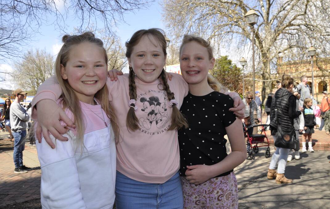 Good friends Annie Boardman, Alicia Buckley and Lola Butterworth had a great time at the Joyland Carnival. Picture by Louise Thrower.