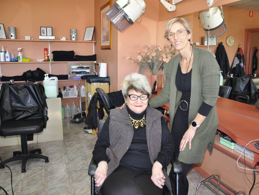 CHANGING OF GUARD: Nerida Harris is calling it a day after 53 years in the hairdressing trade. Nicole Downey will take over the business from Monday. Photo: Louise Thrower.