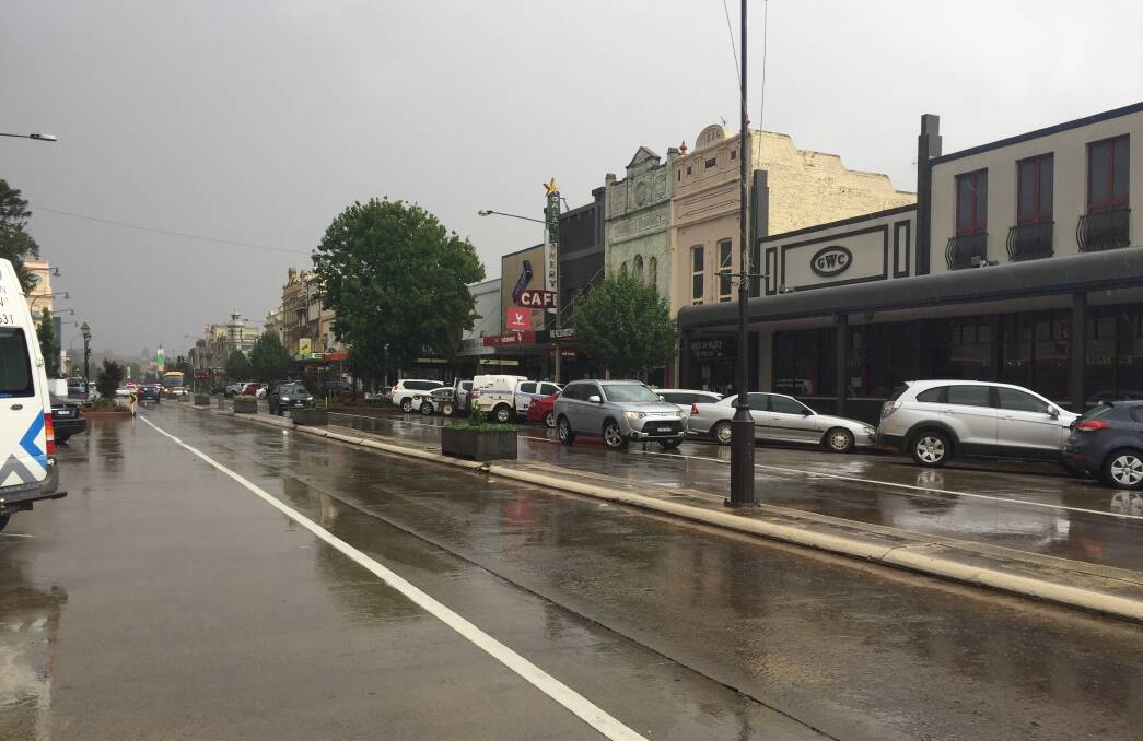 Wet streets are a welcome sight in Goulburn. 