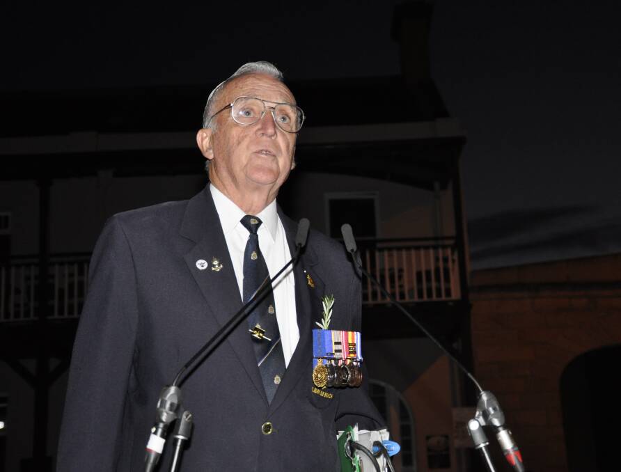 Goulburn RSL Sub Branch president, Gordon Wade at last year's ANZAC Day commemoration. Photo: Louise Thrower.