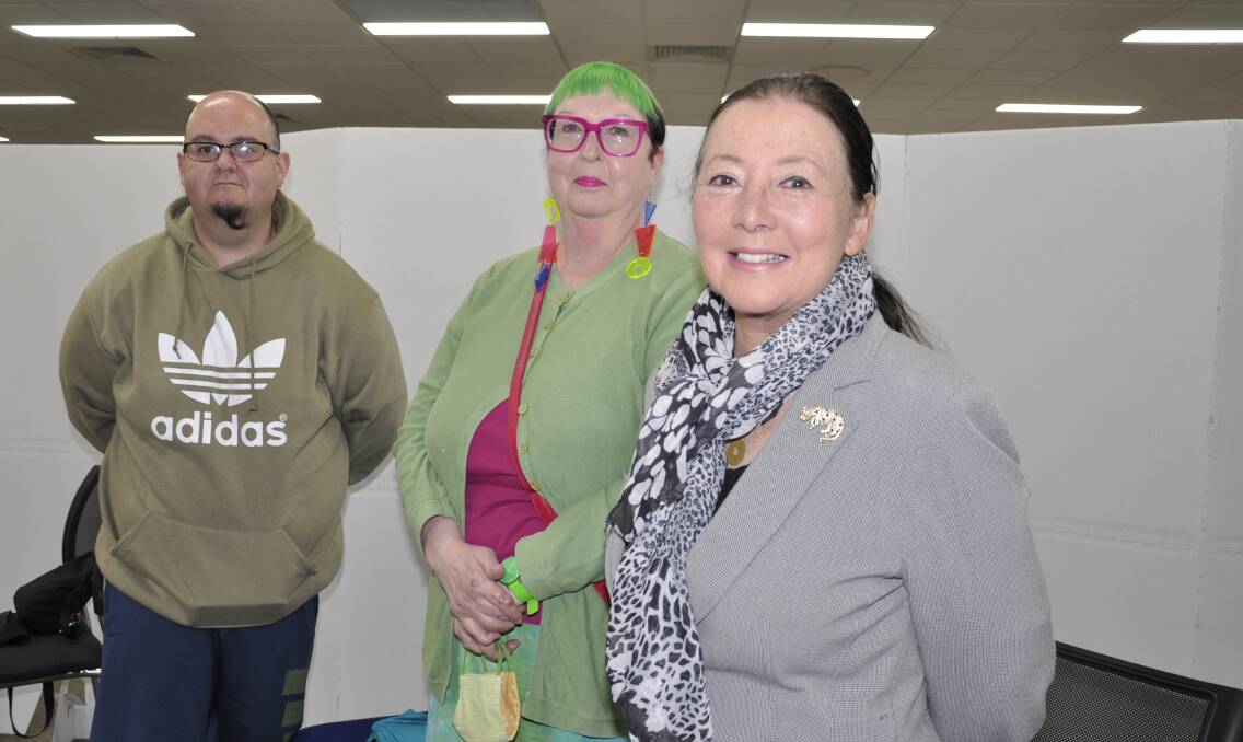 Nathan McDonald, Mandy McDonald (no relation) and Susan Reynolds are among 12 candidates standing for Upper Lachlan Shire Council. They attended the draw on Thursday. Photo: Louise Thrower.