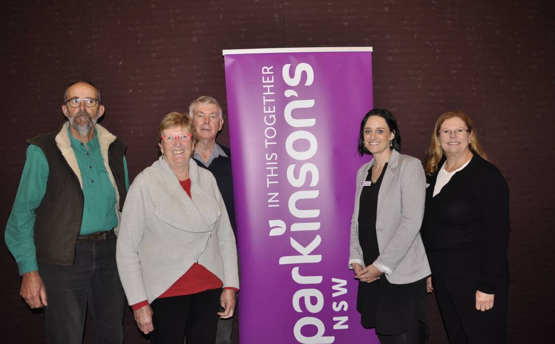 Goulburn Parkinson's Support Group members Warwick Bisset, Gill and Michael O'Connor welcomed the appointment of Lauren Hogan (second right) as Parkinson's Support nurse. They are with Parkinson's NSW CEO Jo-Anne Reeves.