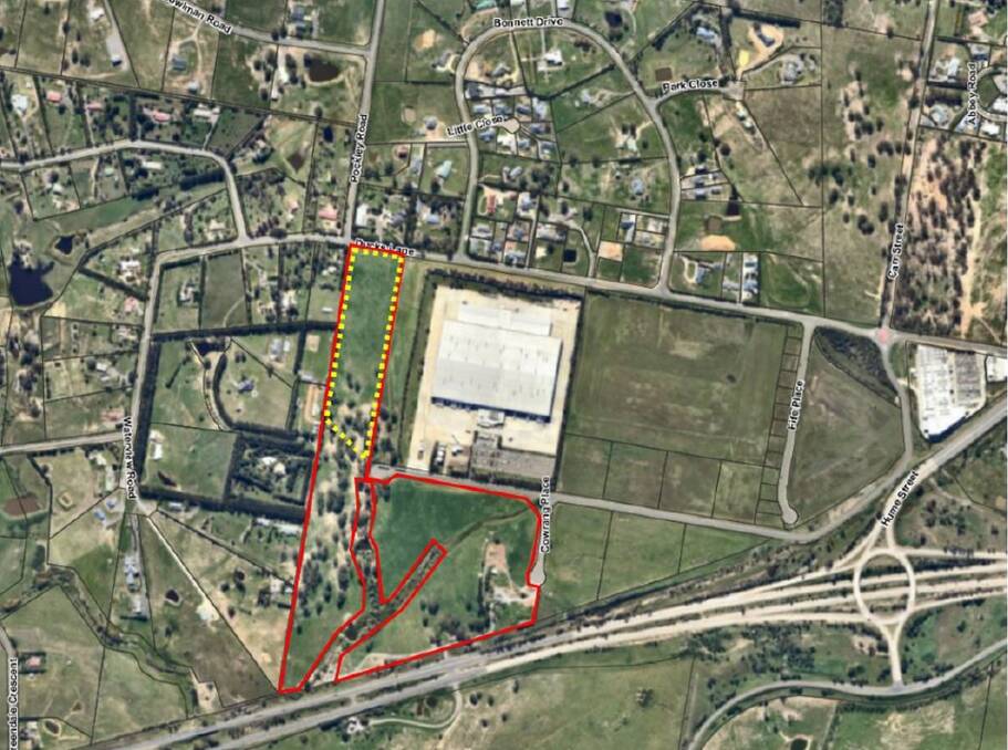 FAITH: Signature care is planning its aged care facility (marked in yellow) for a site behind the Coles Distribution Centre, off Lillkar Road at Run-O-Waters. Image sourced. 