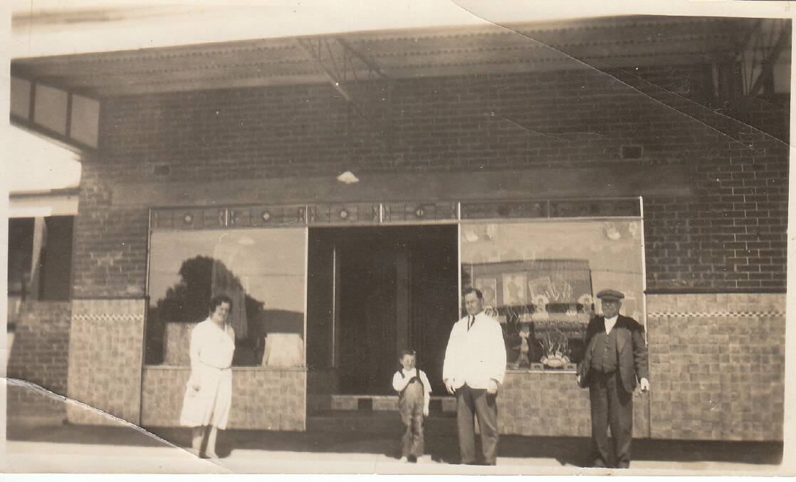 The premises adjoining The Gordon Hotel and used as Nerida's Hair Union, has a long commercial history. The date and names of people in this photo are unknown. Photo supplied by Penny Gordon.