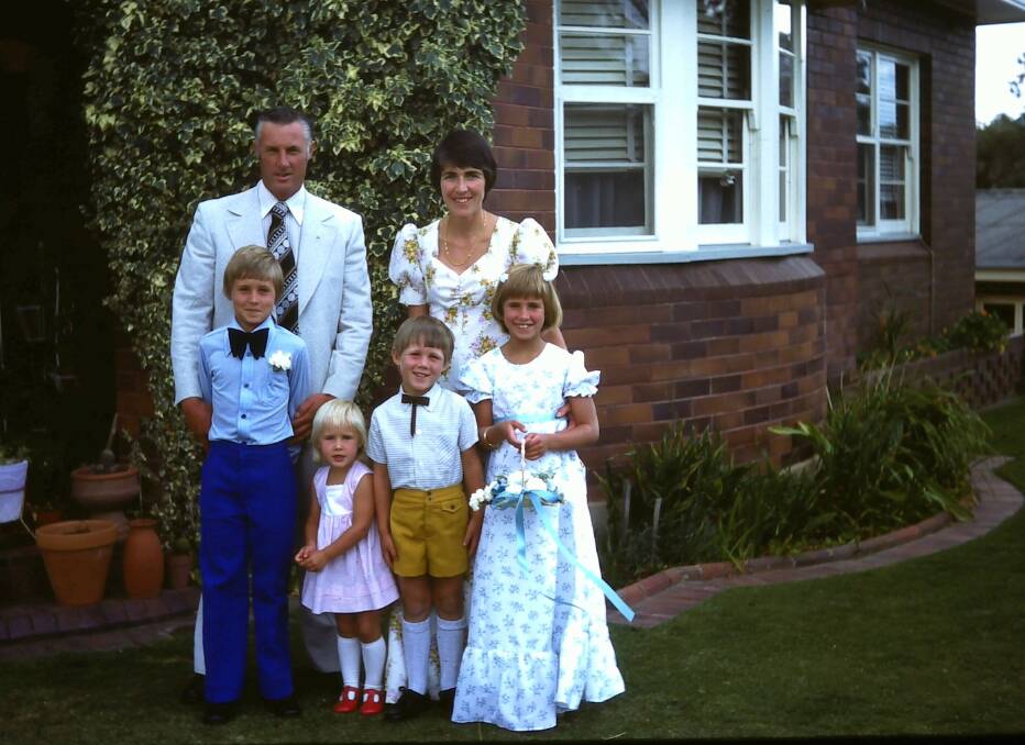 Geoff and Ruth Gulson with their children Michael, Karen, Ian and Jo at the family home, 'The Potteries'. Picture supplied.