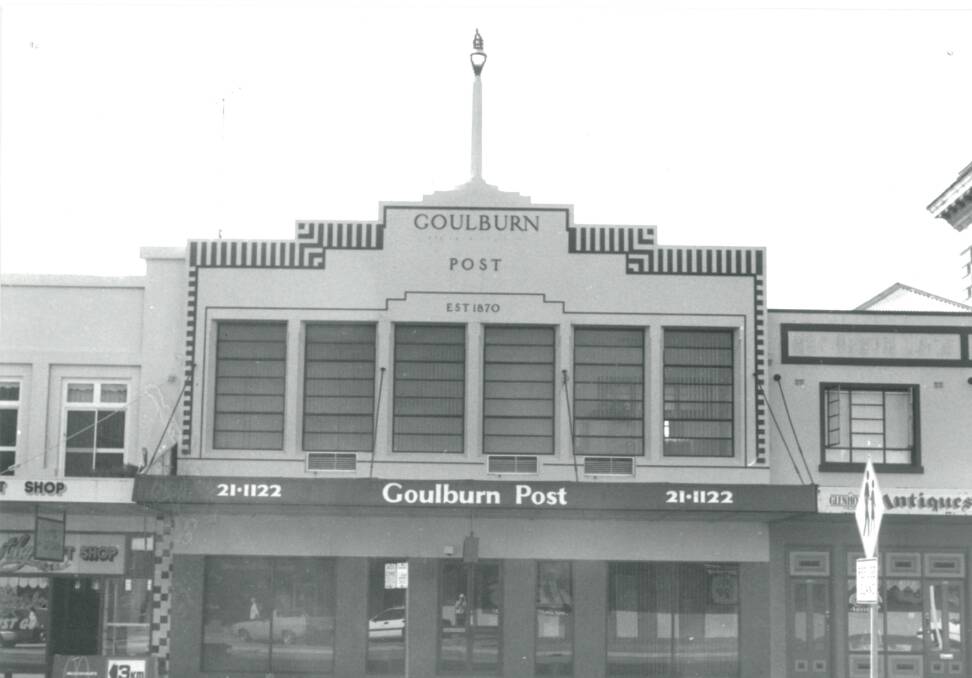 The Goulburn Post in 1970. Elizabeth Poate said although masthead names changed, the lettering was always there on the building. Photo: Goulburn Post archives.