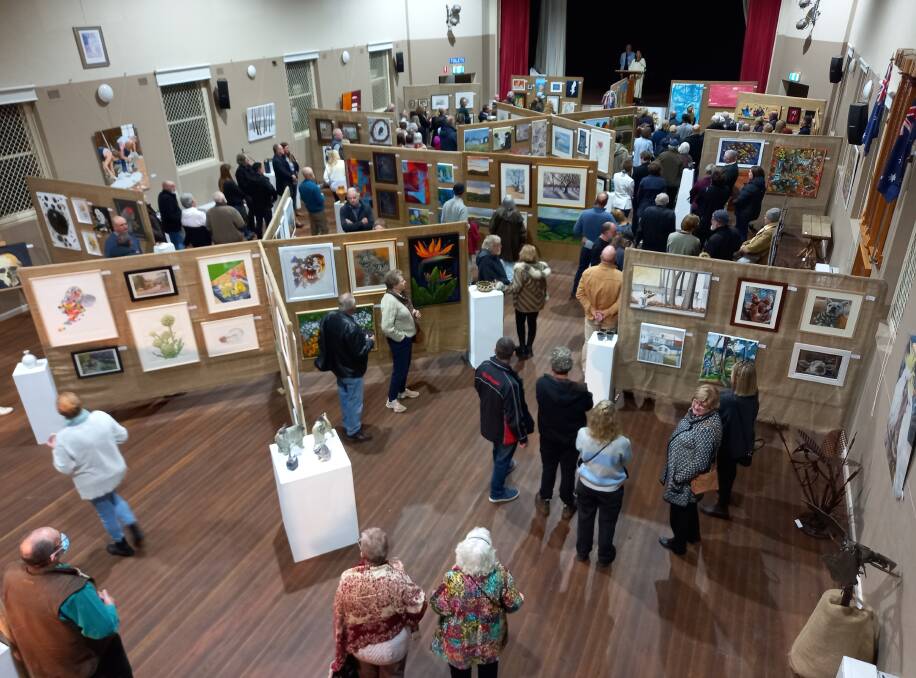 About 150 people attended the Taralga Art Show opening on Saturday night. The popular event ran across the long weekend. Picture by Jennifer Lamb. 