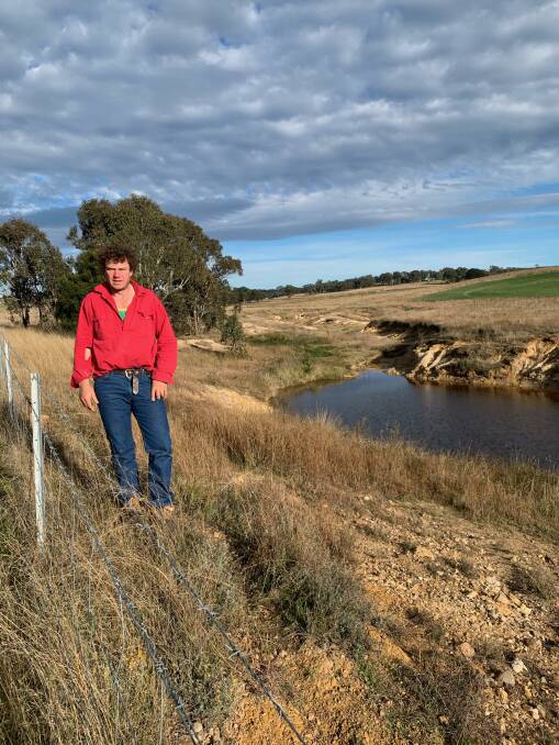 David Ward shows just some of the water catchment improvements that the couple have made on their property. Photo supplied.