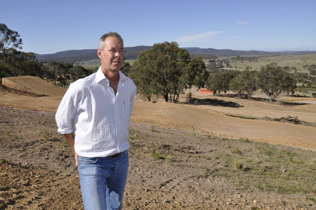 TRACKSIDE: Goulburn Motorcycle Club vice-president Andrew Rowlands above the new track off Sydney Road, which is 90 per cent complete. Photo: Louise Thrower.