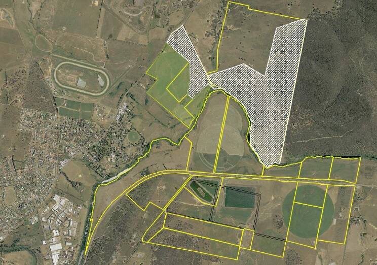 Mayor Bob Kirk moved that a paupers cemetery and biobank at 534 Taralga Road be reatined but the rest of this area be rezoned and subdivided for residential purposes. The area is marked in light green. Image sourced.