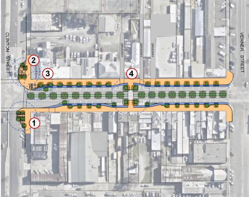 Consultant Spacelab's suggestions for parts of the CBD included parallel parking, landscaping and bike paths.