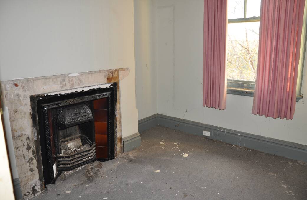 Marble fireplace surrounds have been stolen and windows smashed in the Kenmore Hospital buildings. Picture supplied.