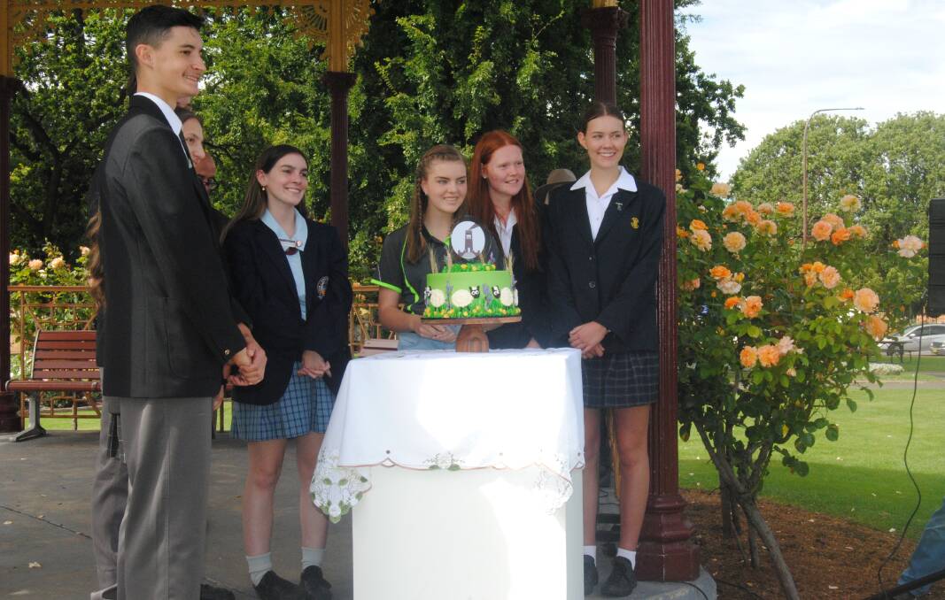 Secondary school students celebrated Goulburn's 160th birthday in Belmore Park in 2023. Picture by Burney Wong.