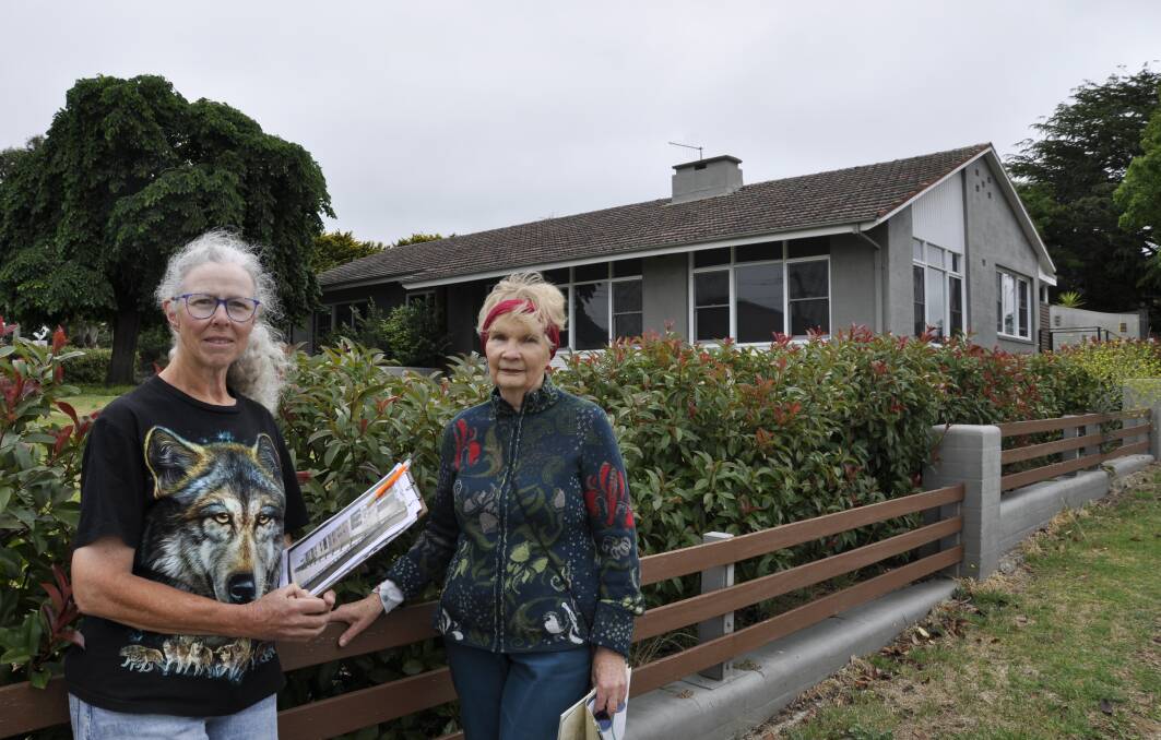 Natalie Jeffrey and Carol Divall at the Deccan Street house proposed to be demolished for a 120-place childcare centre. Both say the proposed building isn't in keeping with the area and will create "traffic chaos." Picture by Louise Thrower.