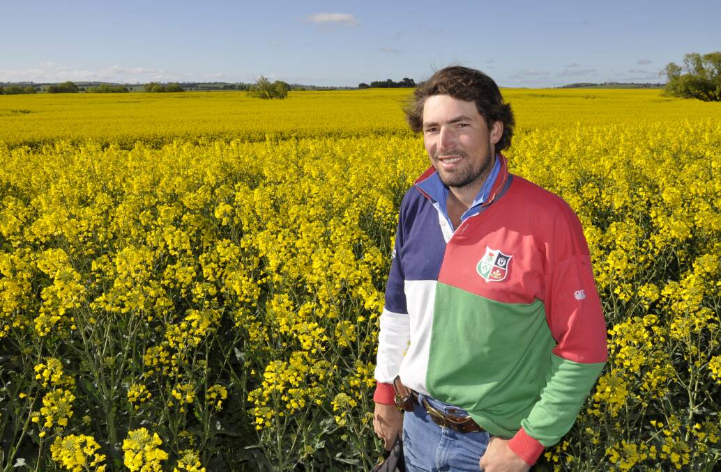 Seventh generation farmer Austin McLennan, 'Connen Hill,' Lake Bathurst fears that micro-particles from the waste to energy plant will jeorpardise the property's cropping, sheep and lucerne enterprises. He's pictured here in 2016. Photo: Louise Thrower.