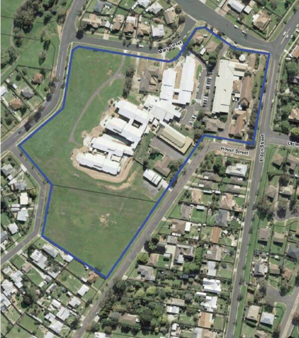 'DANGEROUS': The Salvation Army has been given approval for a cul-de-sac off Hollis Avenue (marked in blue centre left). Philip Fowler says its positioning near a bend in the road will create "a potential death trap." Image supplied.