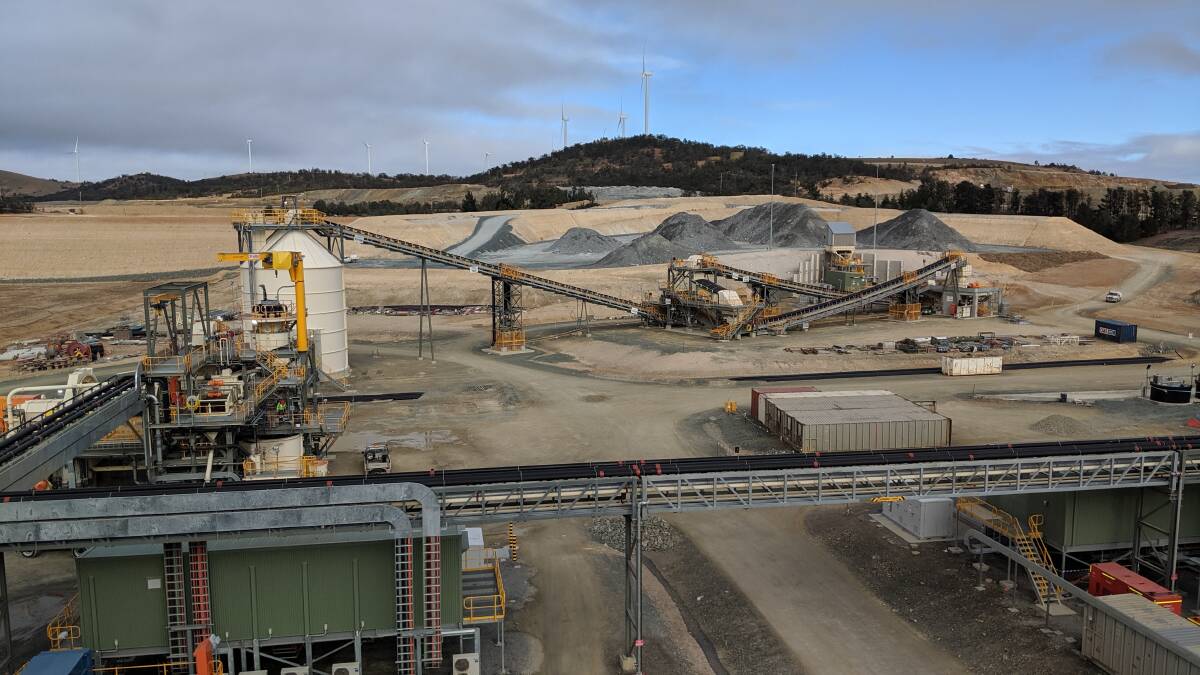 UNDERWAY: Heron Resources says it will be generating revenue in coming weeks. Pictured are the crushing circuit, regrind mill and the processing plant. Photo supplied.