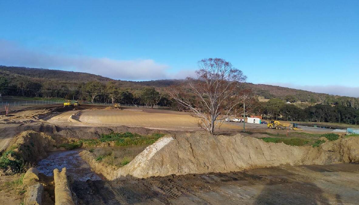 Work is underway on an extension to an organics compost pad at the Goulburn Waste Management Centre. The organic waste is recycled into a saleable material. Photo supplied. 