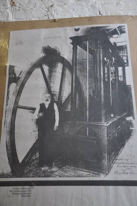 HISTORIC: The Maudslay Sons and Field engine was held in a specially constructed part of the Old Goulburn Brewery. This photo, depicting former owner WJ Bartlett, is on display in the entry. Photo: Louise Thrower.