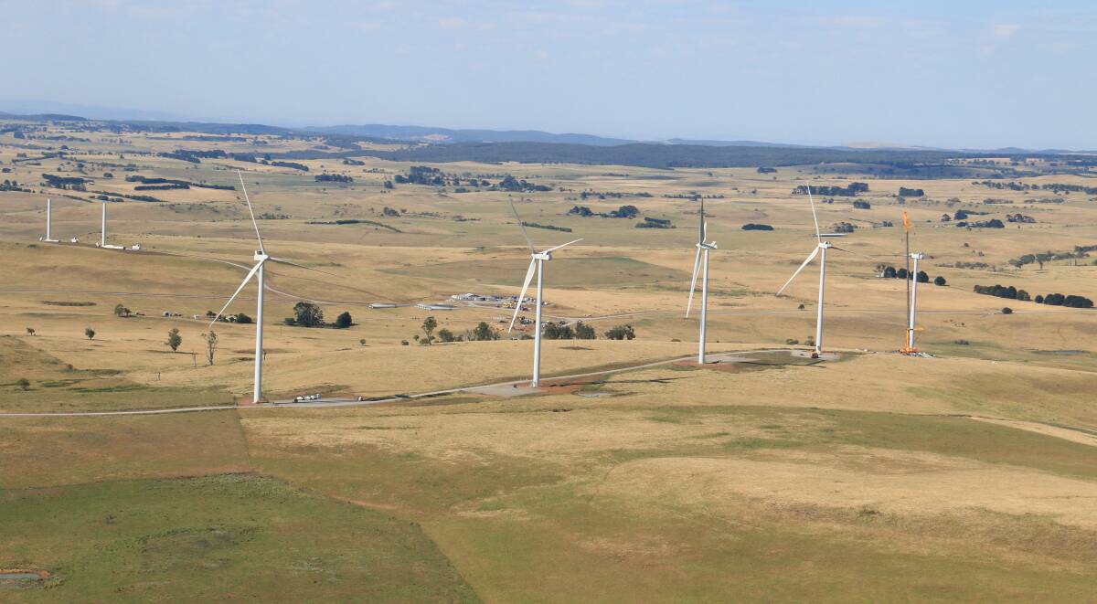 Transgrid's transmission line smooth the way for the transition to renewable energy, says the Australian Wind Alliance. Pictured is the Taralga wind farm. Photo: Col Douch.