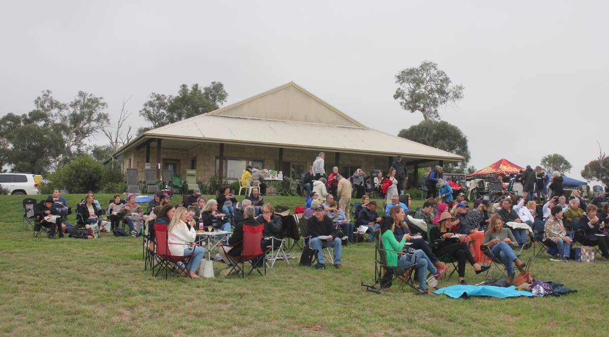 SOCIALISING: The BDCU fundraising committee's Movie Under the Stars at Kingsdale Winery on Saturday drew about 180 people and raised some $5000. Photo: Burney Wong.