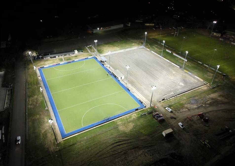 SEEING THE LIGHT: LED lighting at the regional hockey facility has been installed. Polytan will complete refurbishment of the western field. Photo supplied.