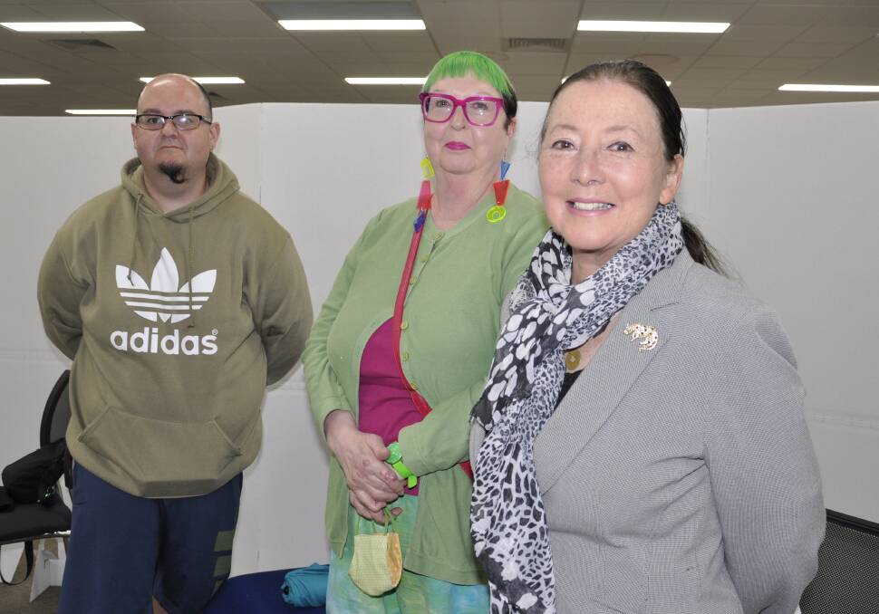 Upper Lachlan Shire Council candidates Nathan McDonald, Mandy McDonald (no relation) and Susan Reynolds at the ballot draw in early November. Photo: Louise Thrower.