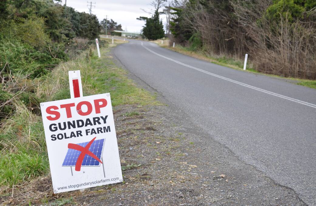 Protest signs dot Windellama Road and gateways near the proposed solar farm. Picture by Louise Thrower.
