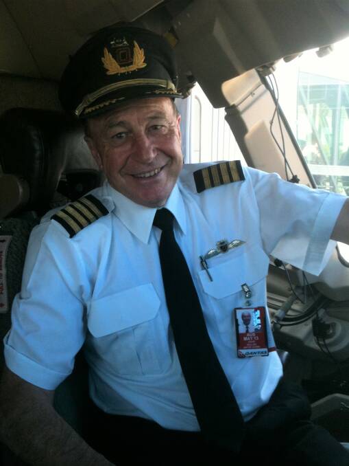 David Mullen pursued his "dream job" as a Qantas pilot and captain for 22 years. This photo was taken on his retirement on December 15, 2011. Photo supplied.

