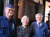 Bruce Macdonald (right) with wife, Dot, and volunteer Ian McCormack at The Waterworks Museum in 2008, marking the 50th anniversary of the Appleby Beam Engine's operation. Picture by The Goulburn Post.