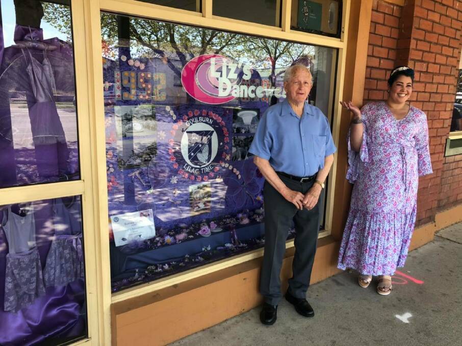 Liz's Dancewear took out the best overall Lilac window display competition as well as the fashion and jewellery category. Lilac Queen April Watson caught up with Liz's father, Paul Barling, who designed the window. Photo: Lilac City Festival Facebook.