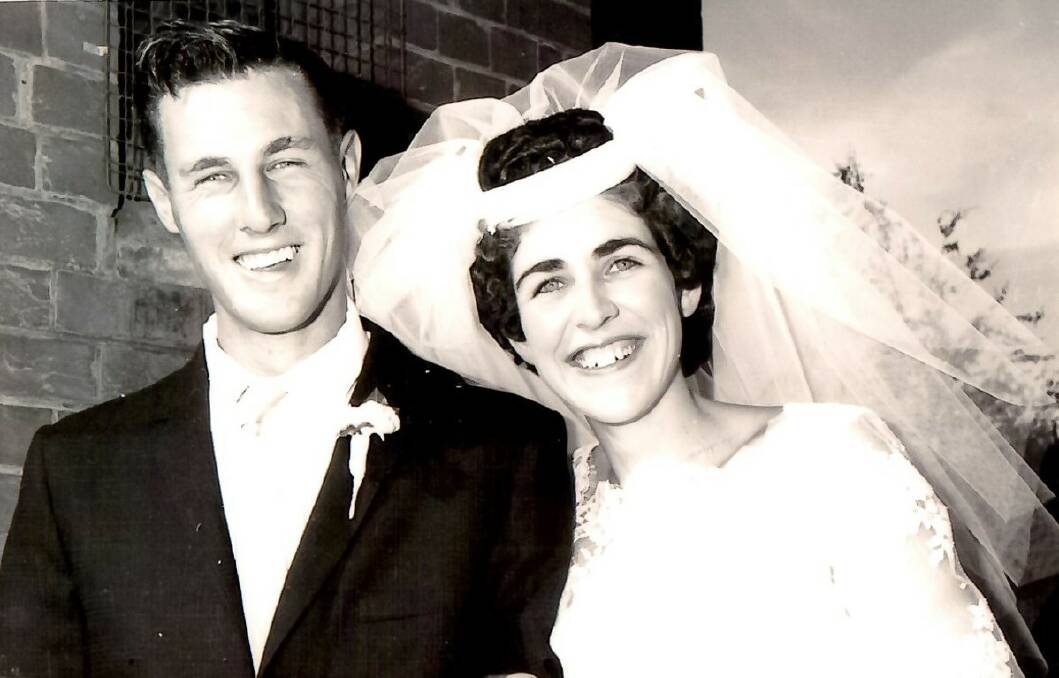 Geoff and Ruth Gulson on their wedding day in February, 1964. Picture supplied.
